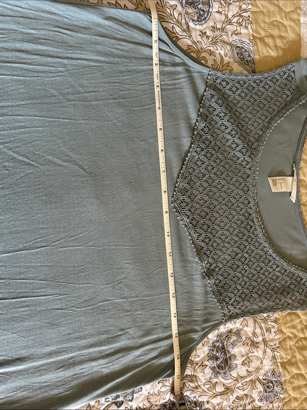 H&M Lace Yoke Tank Top - Sage Green - Picture 9 of 9